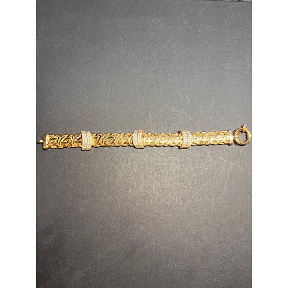 Moda Al Massimo White Cubic Zirconia Gold Over Bronze Designer Bracelet - Picture 10 of 16